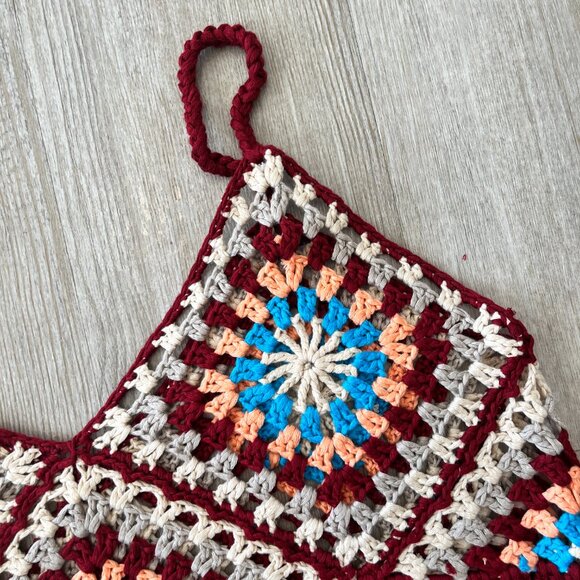 Womens Shein Multicolor Crochet Cropped Tank - M - Picture 2 of 5